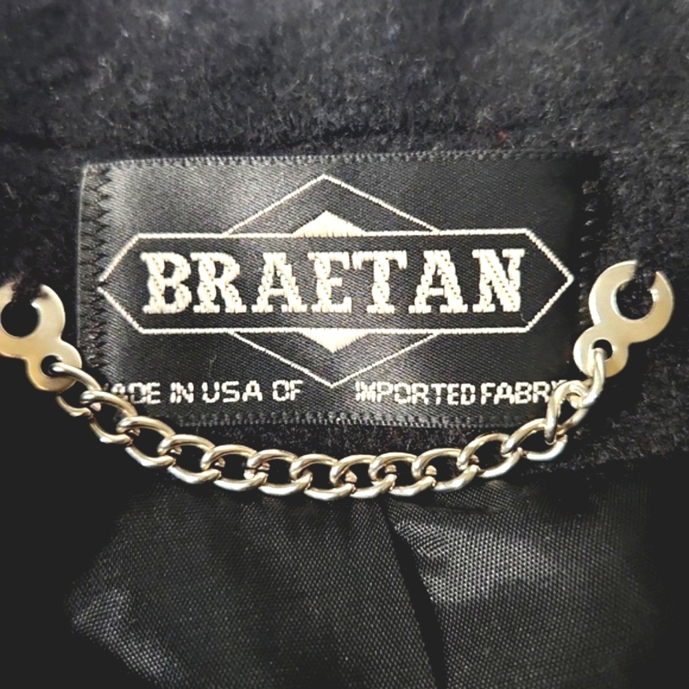 Braetan Vintage Union Made Double Breasted Cropped Jacket Suede Accents Size Med - Picture 11 of 15